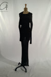 Marc le bihan shoulder lace long -sleeved dress 2864 black
